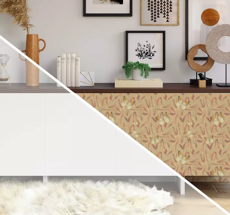 Rudens gėlių raštas baldų lipdukas - „Tenstickers“