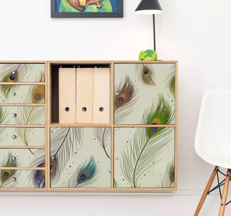 Povo plunksnų baldų lipdukas - „Tenstickers“