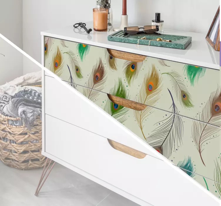 Povo plunksnų baldų lipdukas - „Tenstickers“