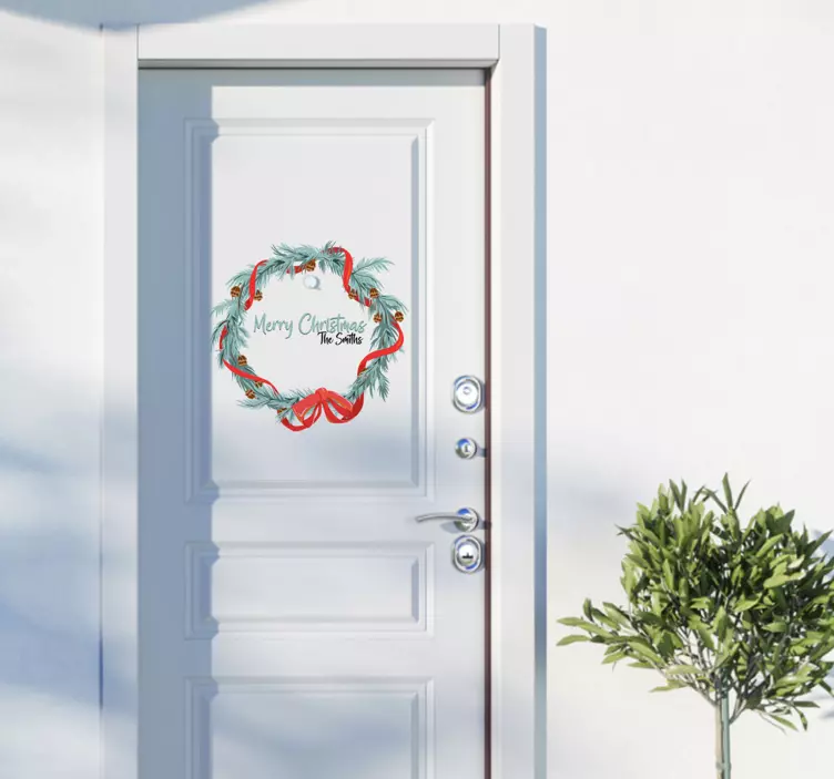 Kalėdų vainiko kalėdų lipdukas - „Tenstickers“