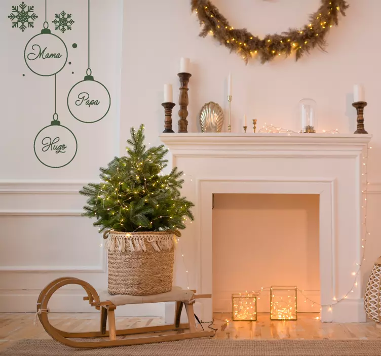 Nestandartinių kalėdinių papuošalų lipdukas - „Tenstickers“