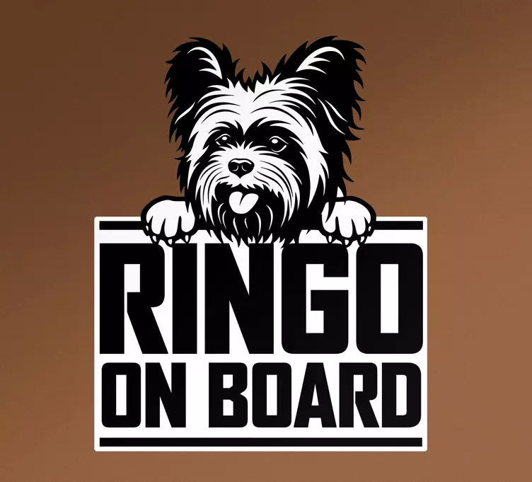 Gražus jorkšyro šuns, žvilgčiojančio automobilio lipdukas - „Tenstickers“