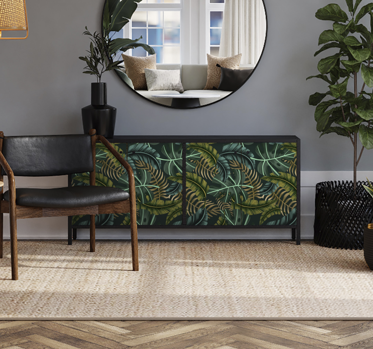 Tropinės feuilles baldų lipdukas - „Tenstickers“