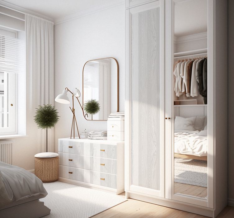 Tekstūra baltos medienos baldų lipdukas - „Tenstickers“