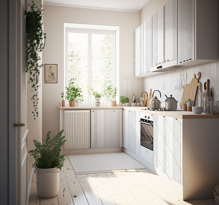 Tekstūra baltos medienos baldų lipdukas - „Tenstickers“