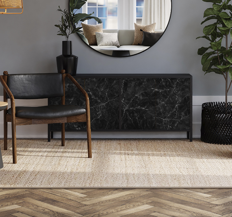 Juodas marmuras baldų lipdukas - „Tenstickers“