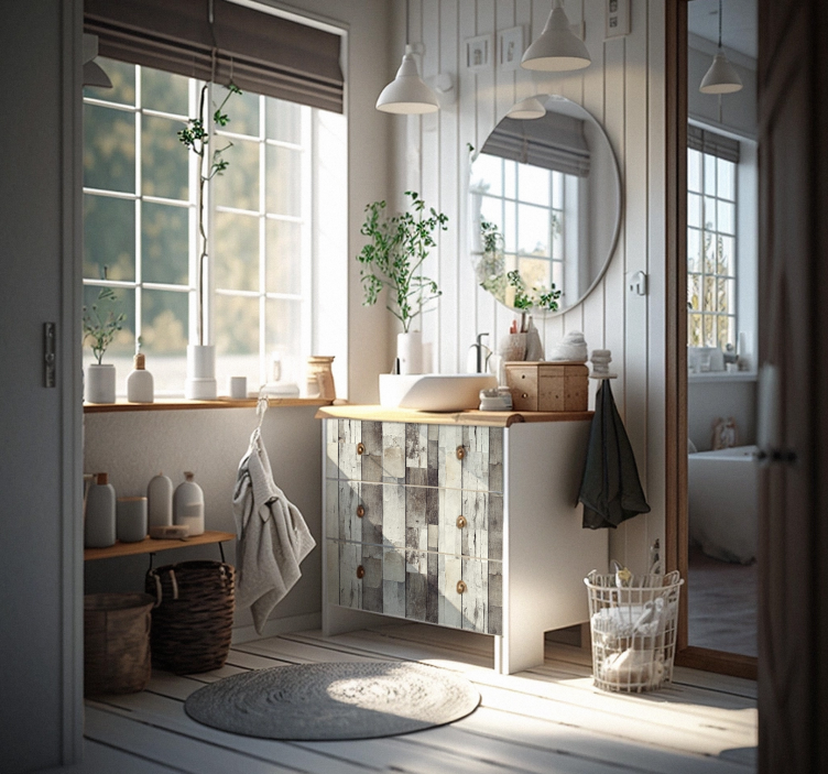 Pasenusi šviesi mediena baldų lipdukas - „Tenstickers“