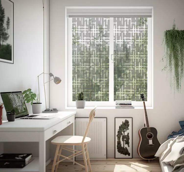 Skaidrus kryžminės linijos lipdukas ant stiklo - „Tenstickers“