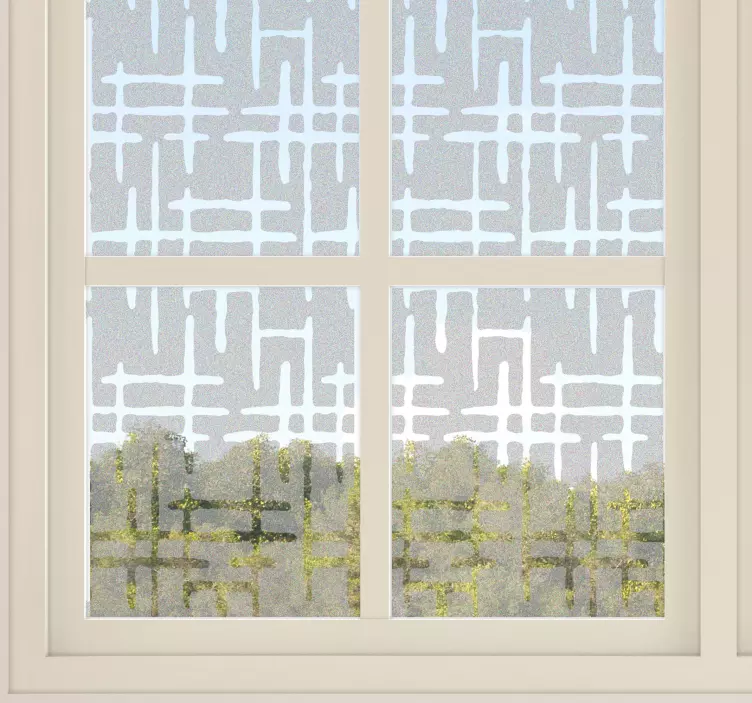 Skaidrus kryžminės linijos lipdukas ant stiklo - „Tenstickers“