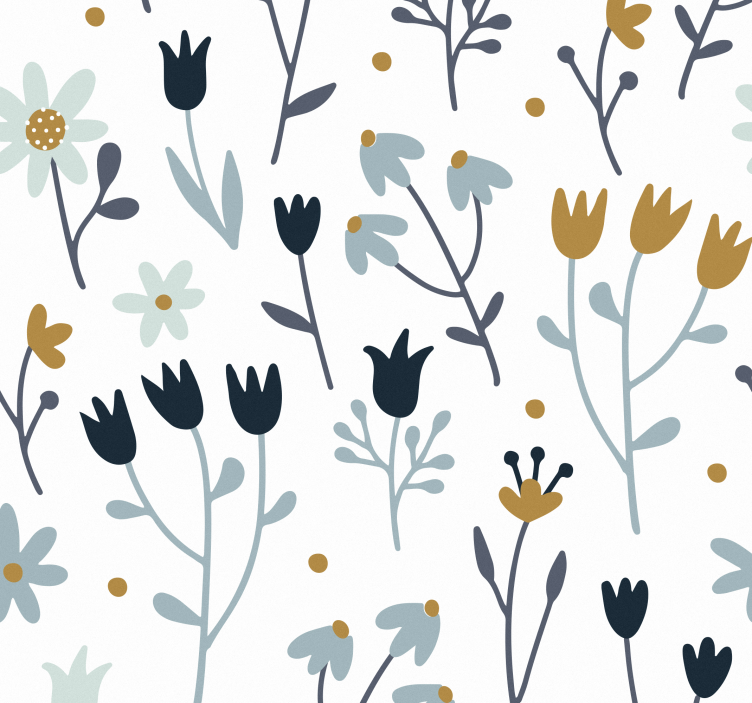 Minimalistinės gėlės baldų lipdukas - „Tenstickers“