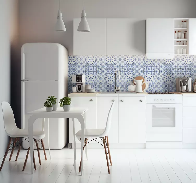 Delfto mėlynos plytelės vinilo lipdukas - „Tenstickers“