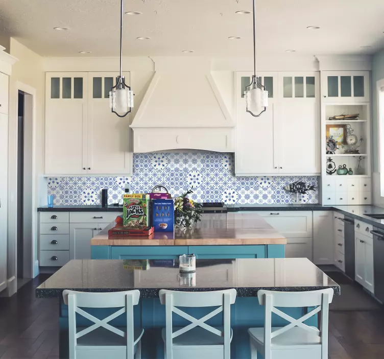 Delfto mėlynos plytelės vinilo lipdukas - „Tenstickers“