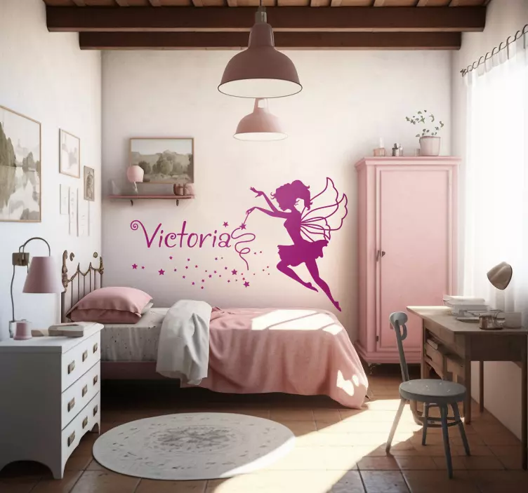 Personalizuoto pavadinimo pasakos sienos lipdukas - „Tenstickers“