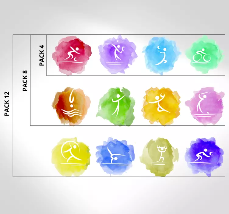 Sporto lipdukas spalvingi sportiniai ikonai - „Tenstickers“