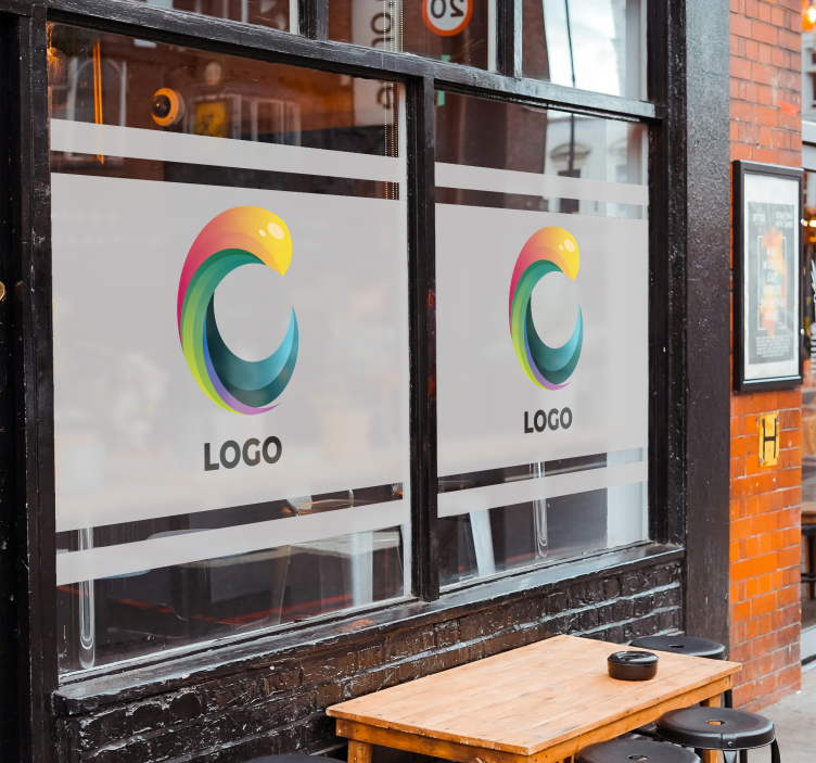 Logo ant permatomos spinduliuojančios parduotuvės langų lipdukas - „Tenstickers“