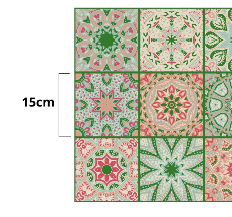 Dekoratyvinis lipdukas spalvingi raštai ir plytelės - „Tenstickers“