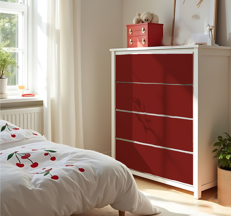 Matinė vyšnių raudona vienspalvis lakštinis lipdukas - „Tenstickers“