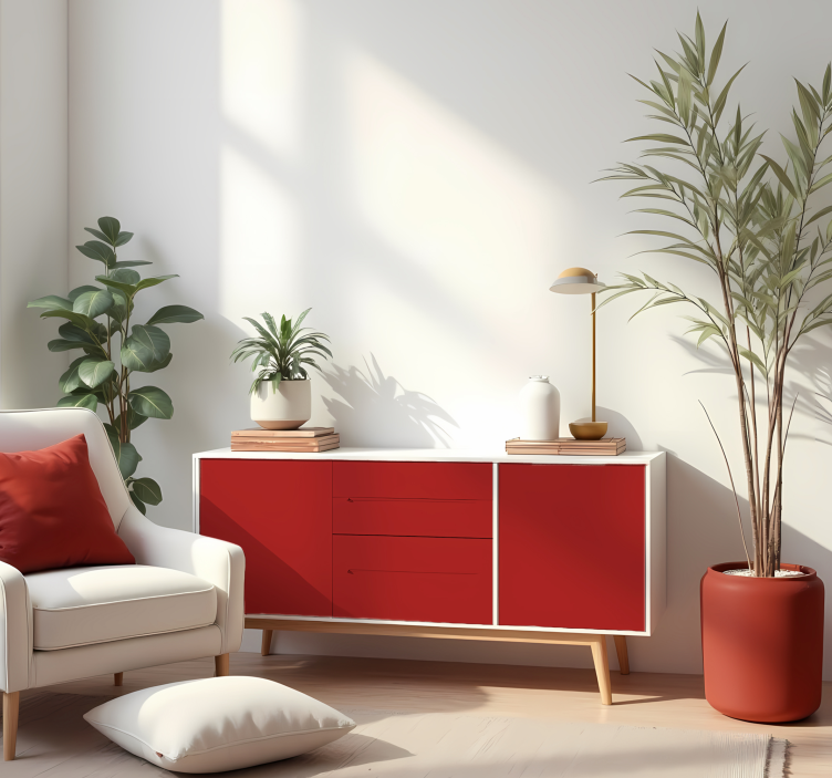 Matinė raudona vienspalvis lakštinis lipdukas - „Tenstickers“