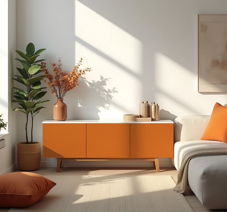 Matinė oranžinė vienspalvis lakštinis lipdukas - „Tenstickers“