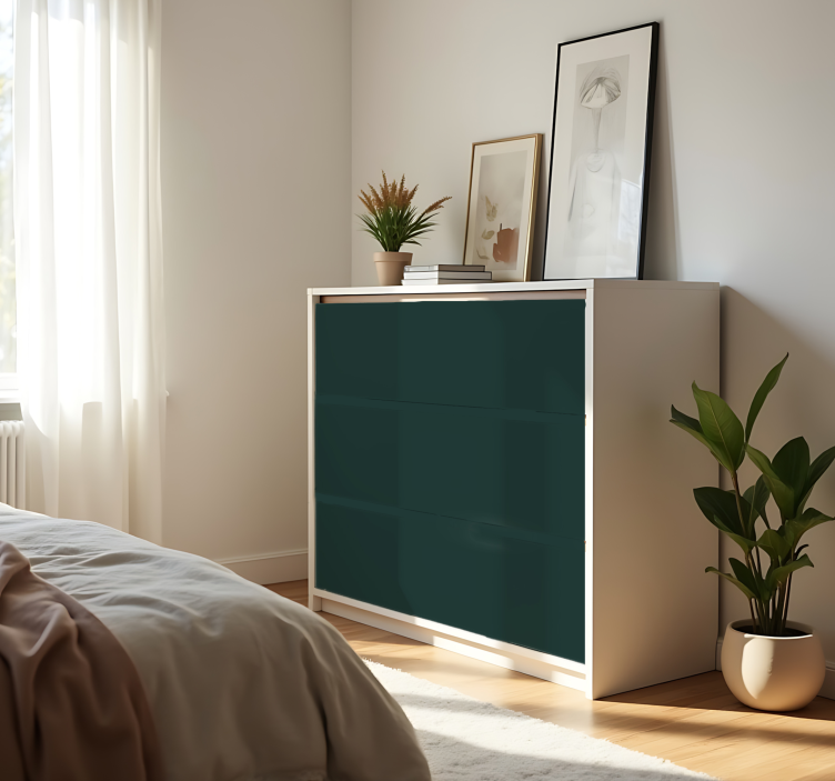 Matinė tamsiai žalia vienspalvis lakštinis lipdukas - „Tenstickers“