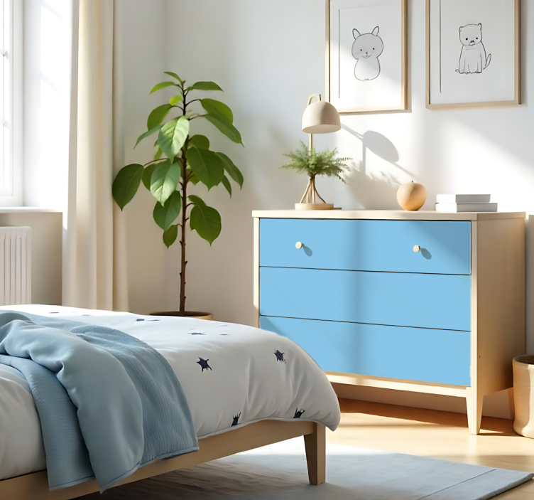 Matinė dangaus mėlyna vienspalvis lakštinis lipdukas - „Tenstickers“