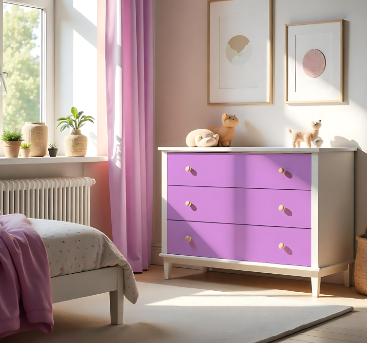 Matinė rožinė vienspalvis lakštinis lipdukas - „Tenstickers“