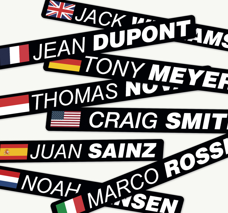 Plento dviratis su vėliava ir pavadinimu lipdukai dviraciams - „Tenstickers“