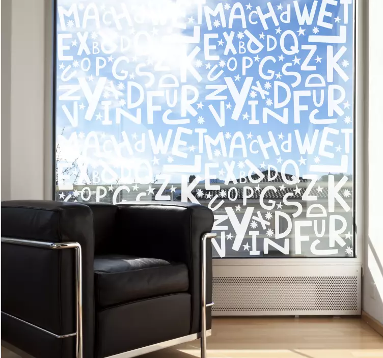 Abėcėlės lango vinilo lipdukas - „Tenstickers“