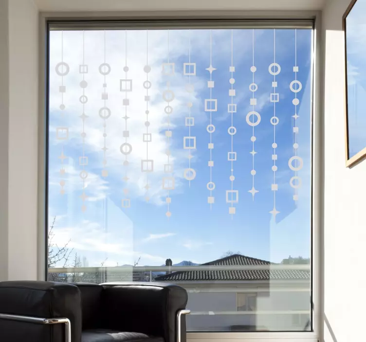 Abstraktus užuolaidų lango lipdukas - „Tenstickers“