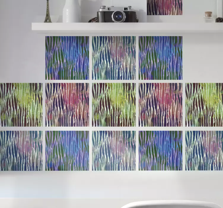 Abstraktus zebros tekstūros plytelių lipdukas - „Tenstickers“