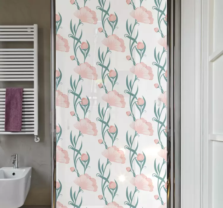 Aguonos gėlių dušo ekrano animuotasis paveiksliukas - „Tenstickers“