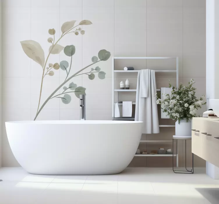 Akvarelės branch vonios lipdukas - „Tenstickers“