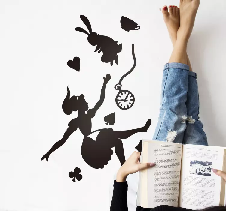 Alisos ir balto triušio pasakos lipdukas - „Tenstickers“