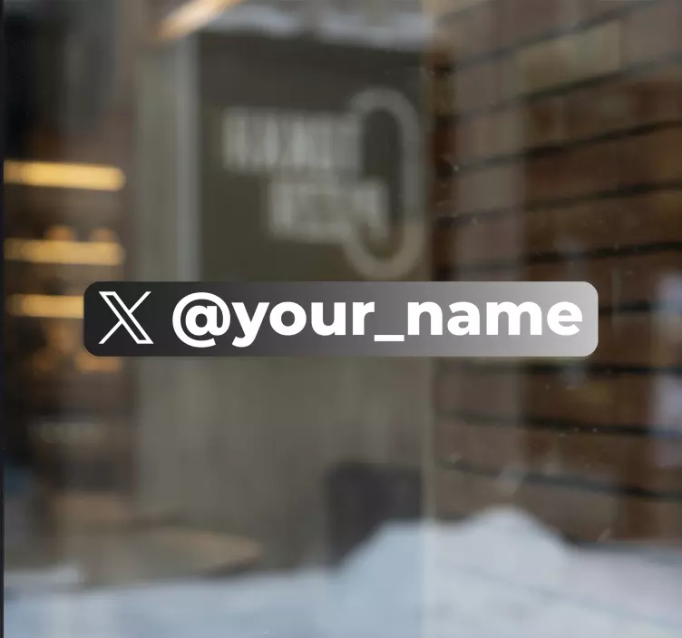 Asmens X Twitter ikonėlė parduotuvės langų lipdukas - „Tenstickers“