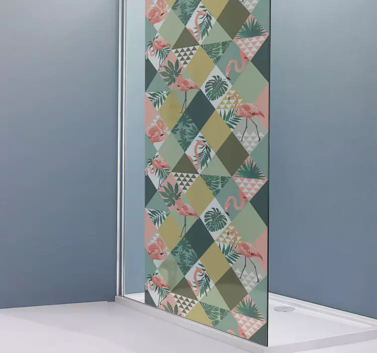 Atogrąžų džiunglių dušo ekrano animuotasis paveiksliukas - „Tenstickers“