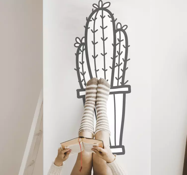 Augalų lipdukas kaktusas vazone - „Tenstickers“