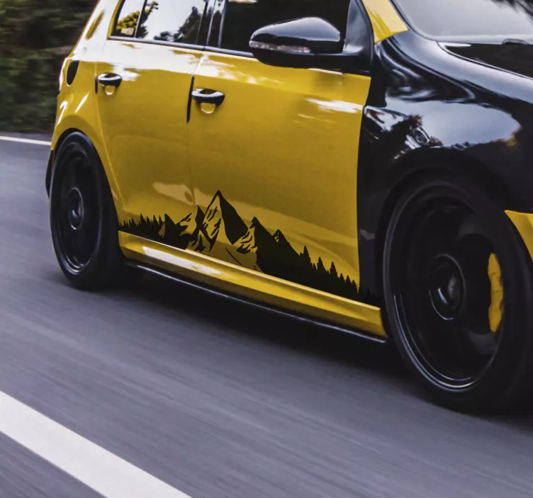 Automobilio su kalnais automobilio animuotasis paveiksliukas - „Tenstickers“