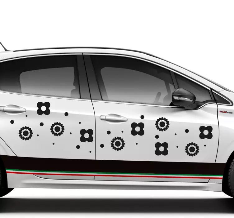 Gėlių automobilio transporto priemonės animuotasis paveiksliukas - „Tenstickers“