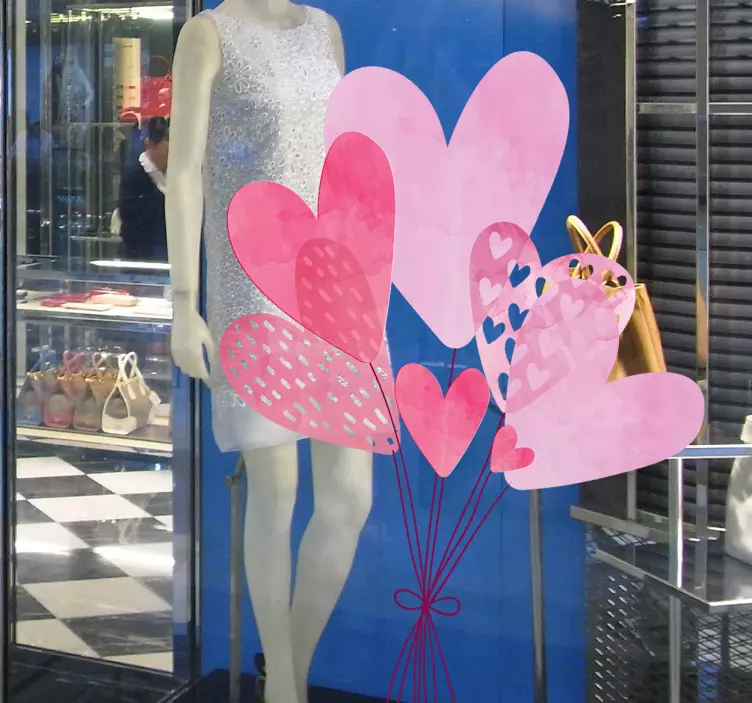 Balionų širdelių valentino dienos animuotasis paveiksliukas - „Tenstickers“