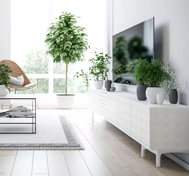 Baltas art deco stilius sienų lipdukai linijos - „Tenstickers“