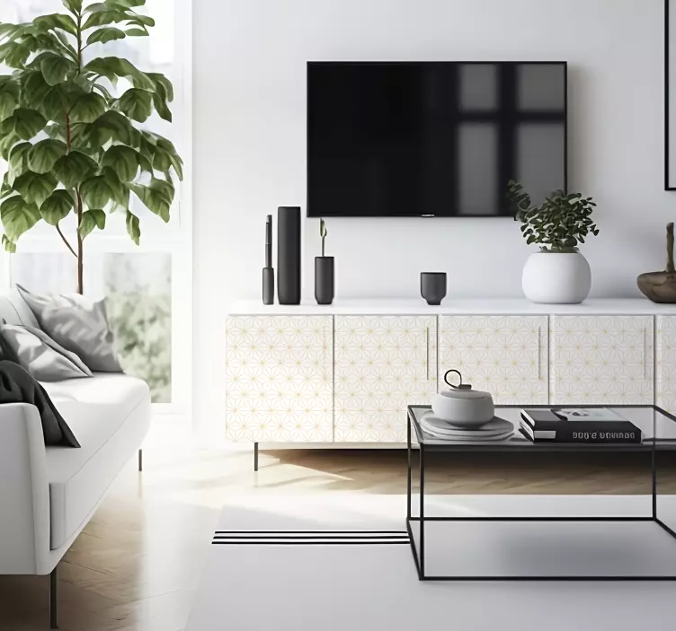 Baltos ir auksinės linijosBaltos ir auksinės linijos sienų lipduk - „Tenstickers“