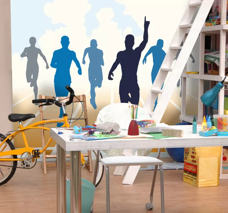 Bėgančių žmonių verslo siluetas - „Tenstickers“