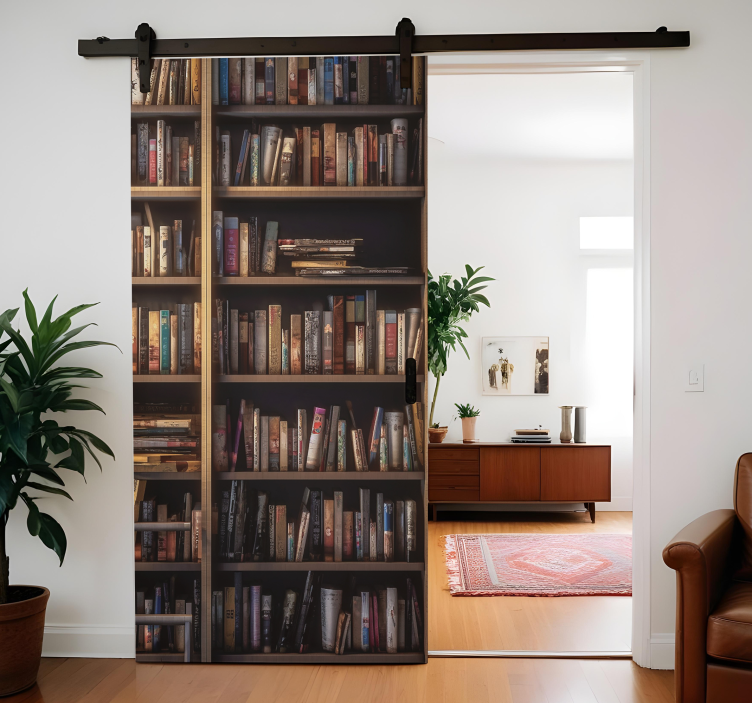 Bibliotekos lentynos uždarytos durų lipdukas - „Tenstickers“