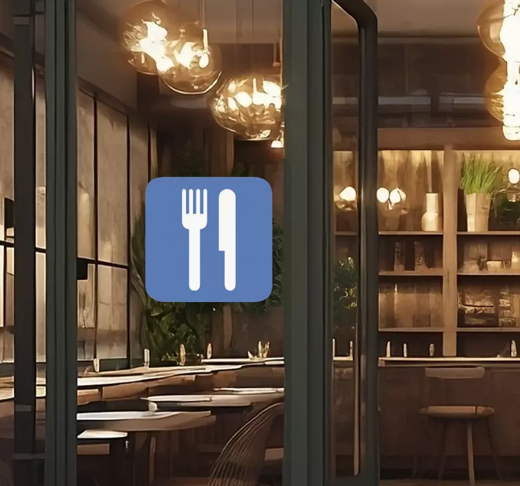 "Blue Restaurant""Mėlyna Restoranas" sienų lipdukai su ženklais - „Tenstickers“