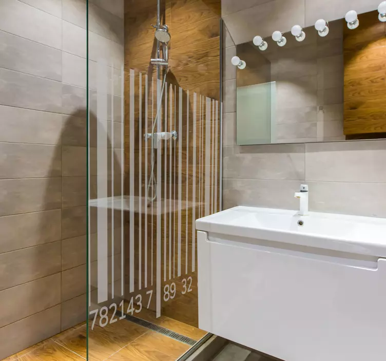 Brūkšninio kodo dušo ekrano linijos lipdukas - „Tenstickers“