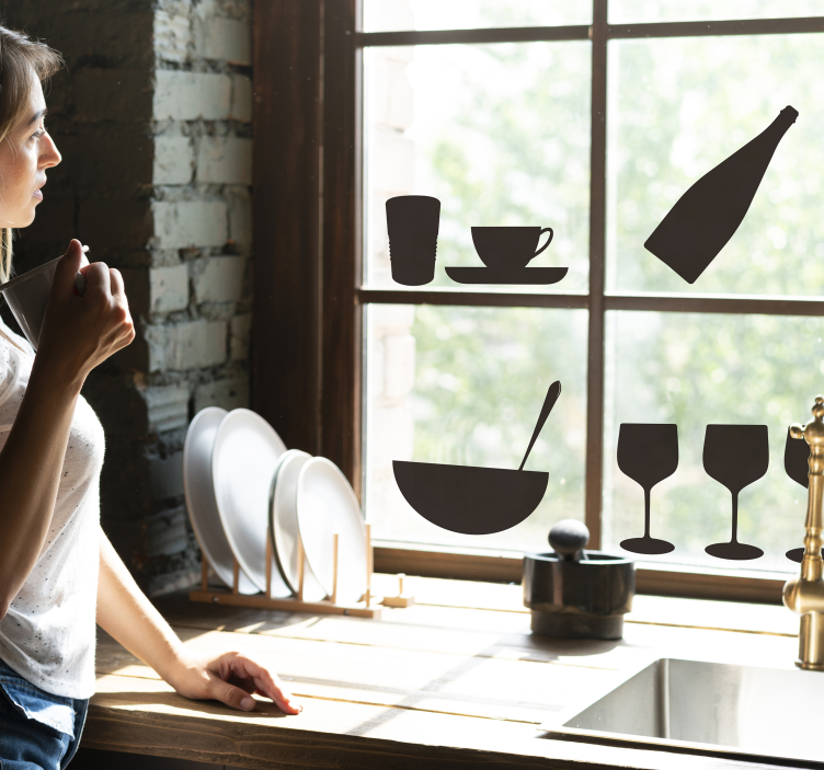 Butelių ir stiklinių langų lipdukas - „Tenstickers“