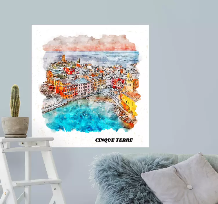 Cinque terre vaizdas gyvūnų lipdukas - „Tenstickers“