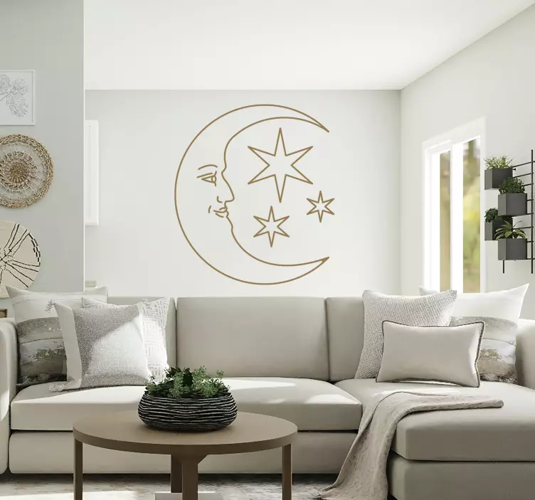 Dangiškojo mėnulio veidas gamtos lipdukas - „Tenstickers“