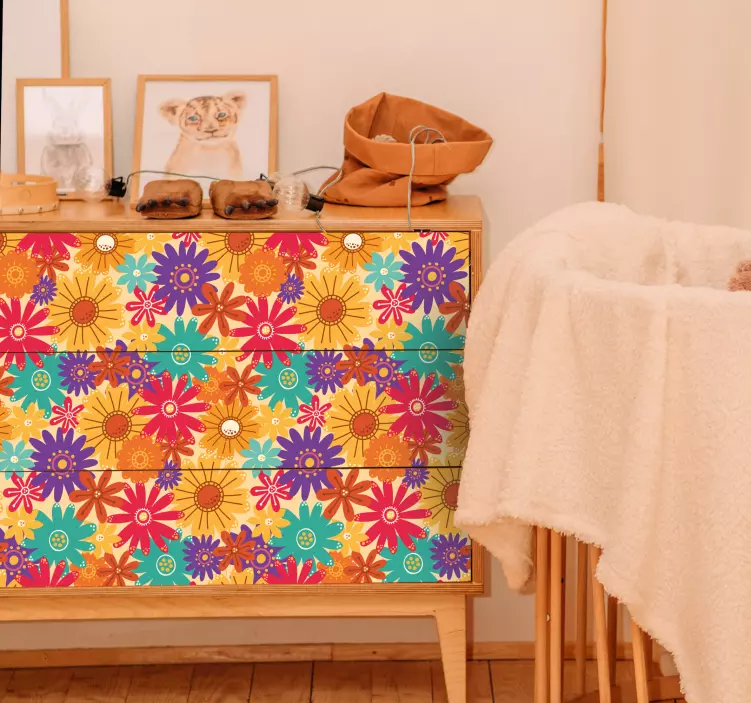 Daug gėlių baldų lipdukas - „Tenstickers“