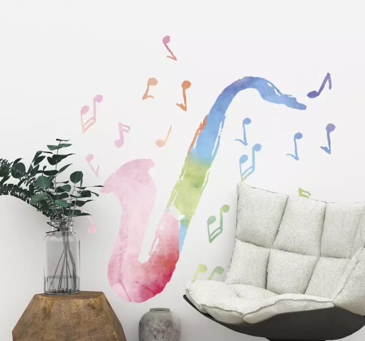 Daugiaspalvio saksofono džiazo ir bliuzo lipdukas - „Tenstickers“